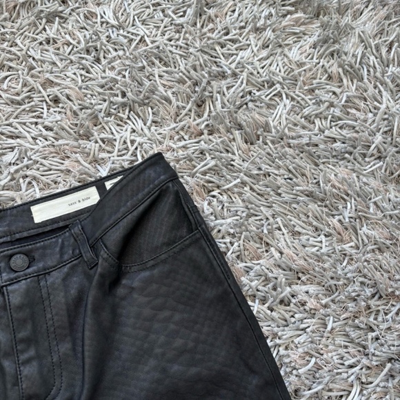 Sass & Bide Leather Flare Pants Leather 100% Lamb Print Snake Sz 6 US❤️ - Picture 7 of 9